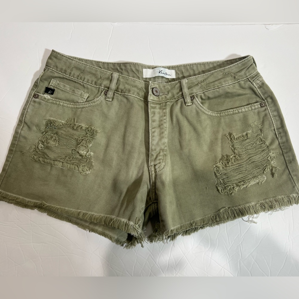 KanCan Green Denim Shorts